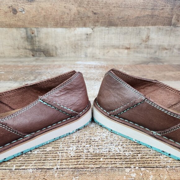 Ariat Cruiser Women Size 7.5 B Brown ECO Leather Casual Loafer Slip On Comfort - Picture 4 of 10